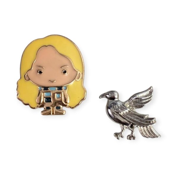 Harry Potter Enamel Pins: Chibi Luna Lovegood and Ravenclaw Raven